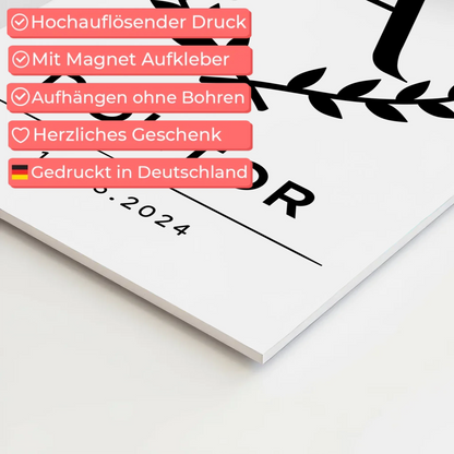 Fotoboard Magnet Poster Doktor Abschluss Geschenk Doktorand