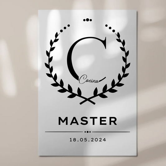 Fotoboard Magnet Poster Geschenk Masterabschluss Masterand