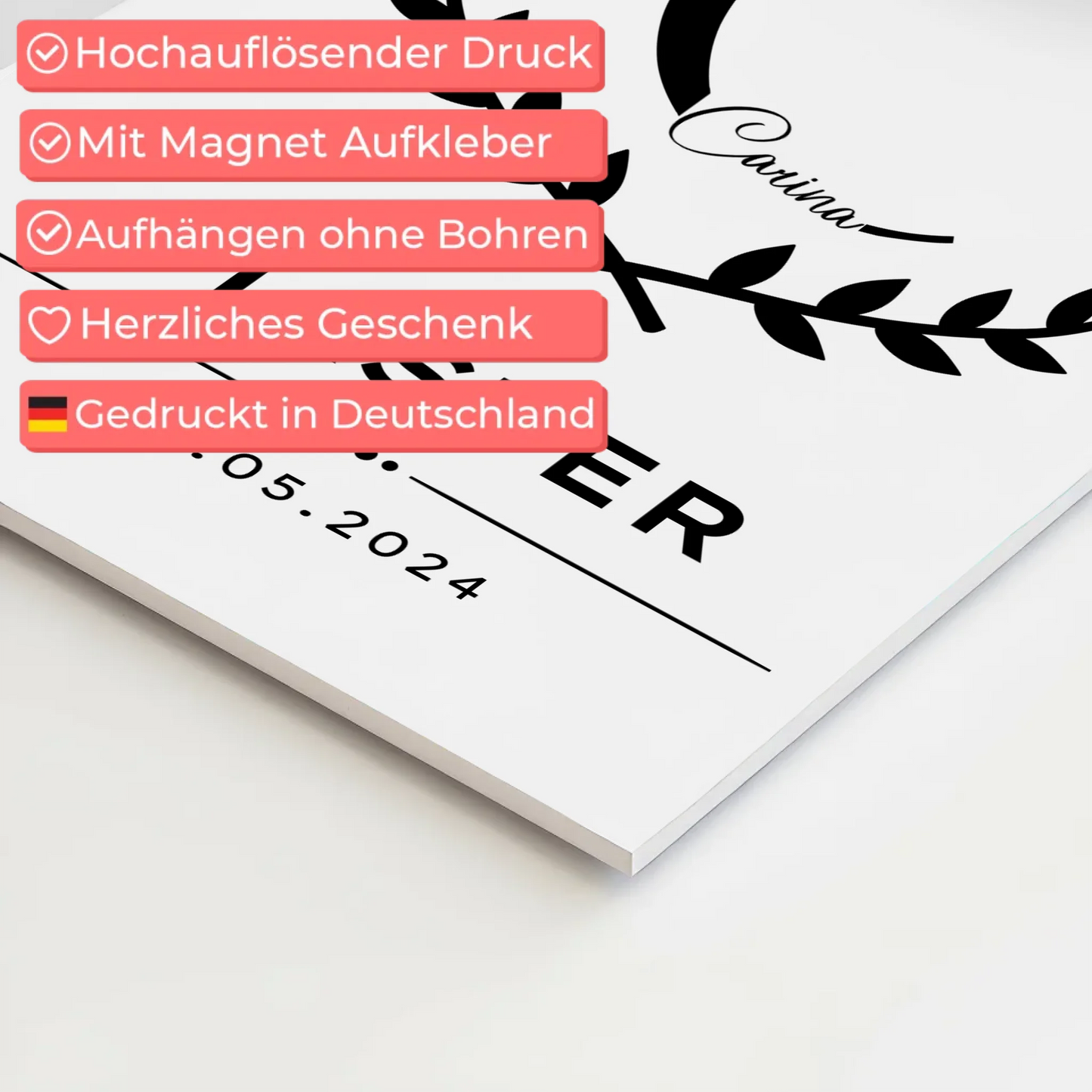 Fotoboard Magnet Poster Geschenk Masterabschluss Masterand