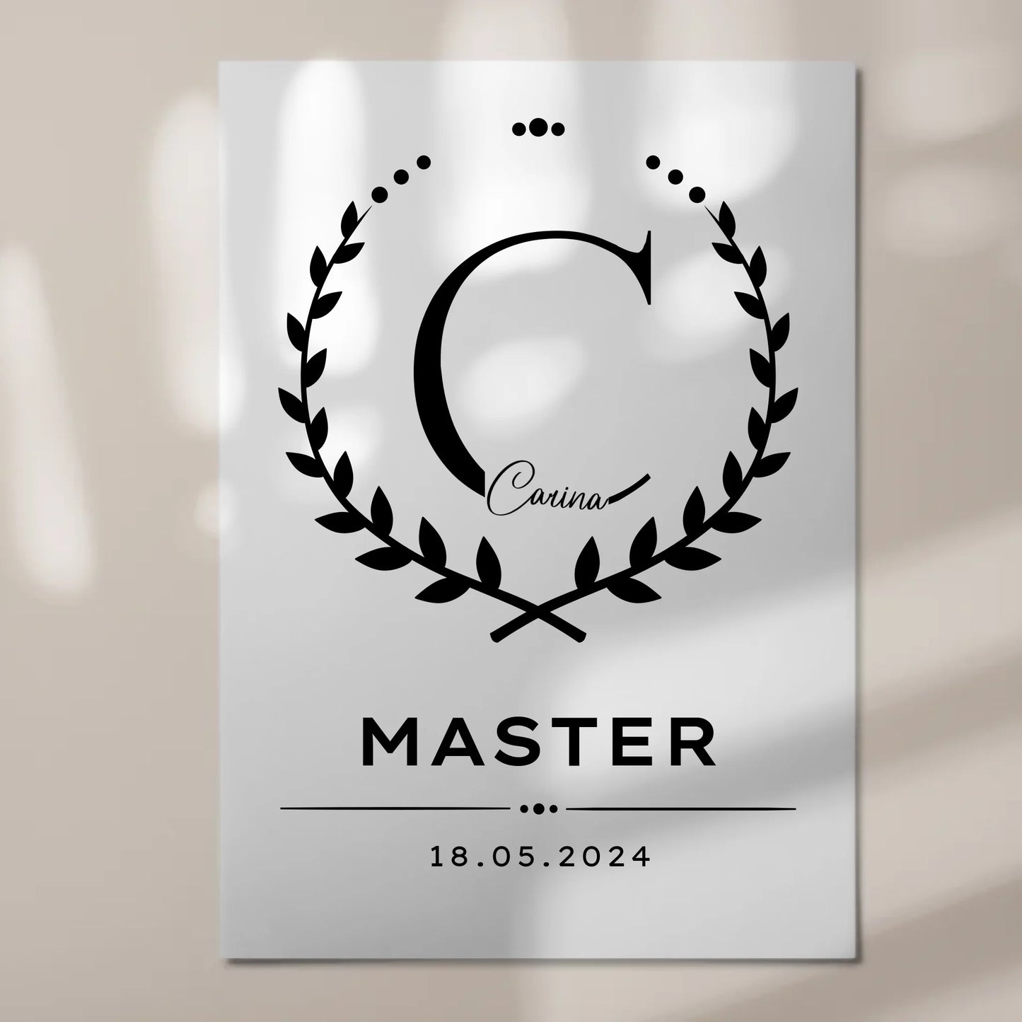 Fotoboard Magnet Poster Geschenk Masterabschluss Masterand