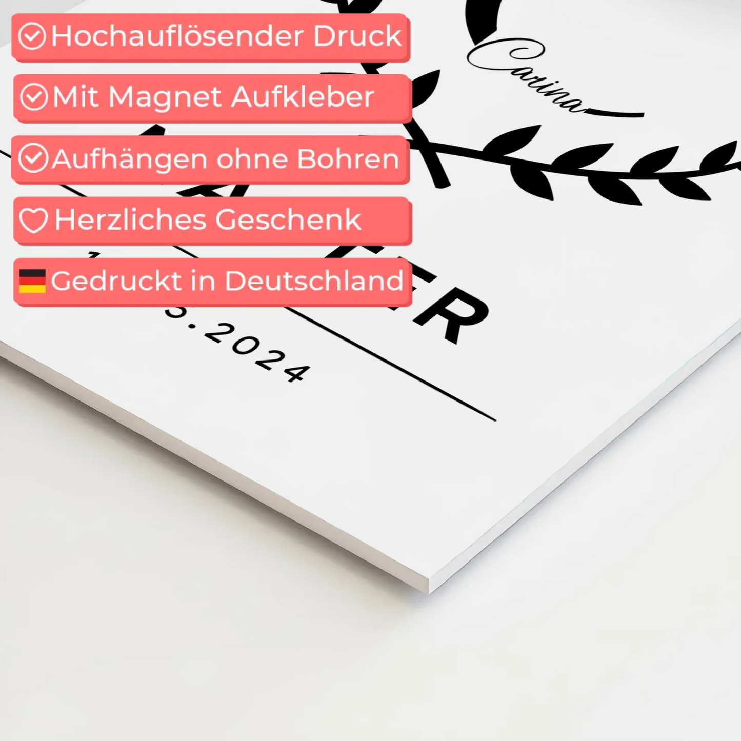 Fotoboard Magnet Poster Geschenk Masterabschluss Masterand