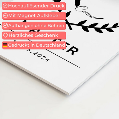 Fotoboard Magnet Poster Geschenk Masterabschluss Masterand