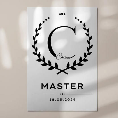 Fotoboard Magnet Poster Geschenk Masterabschluss Masterand