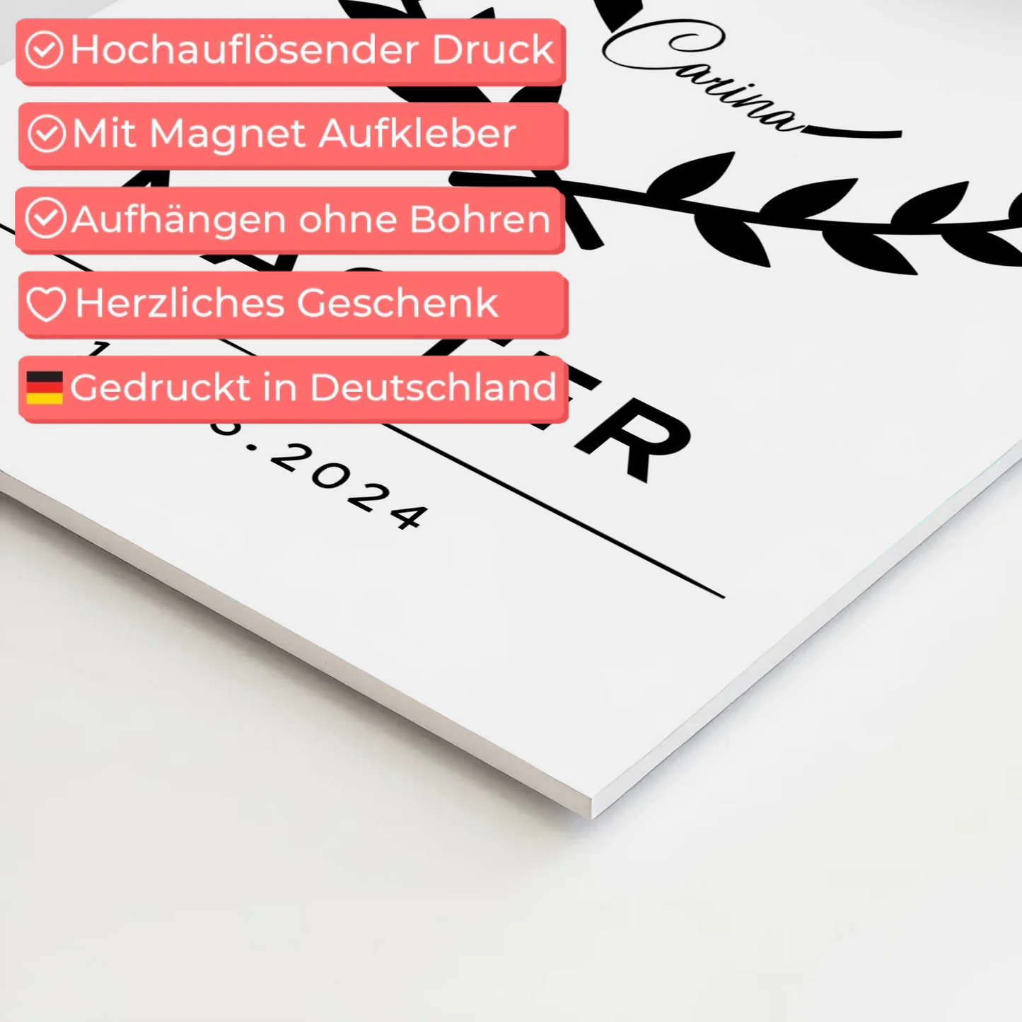 Fotoboard Magnet Poster Geschenk Masterabschluss Masterand