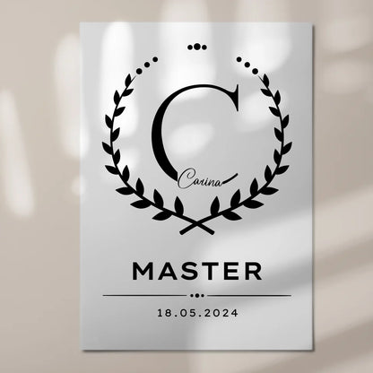 Fotoboard Magnet Poster Geschenk Masterabschluss Masterand