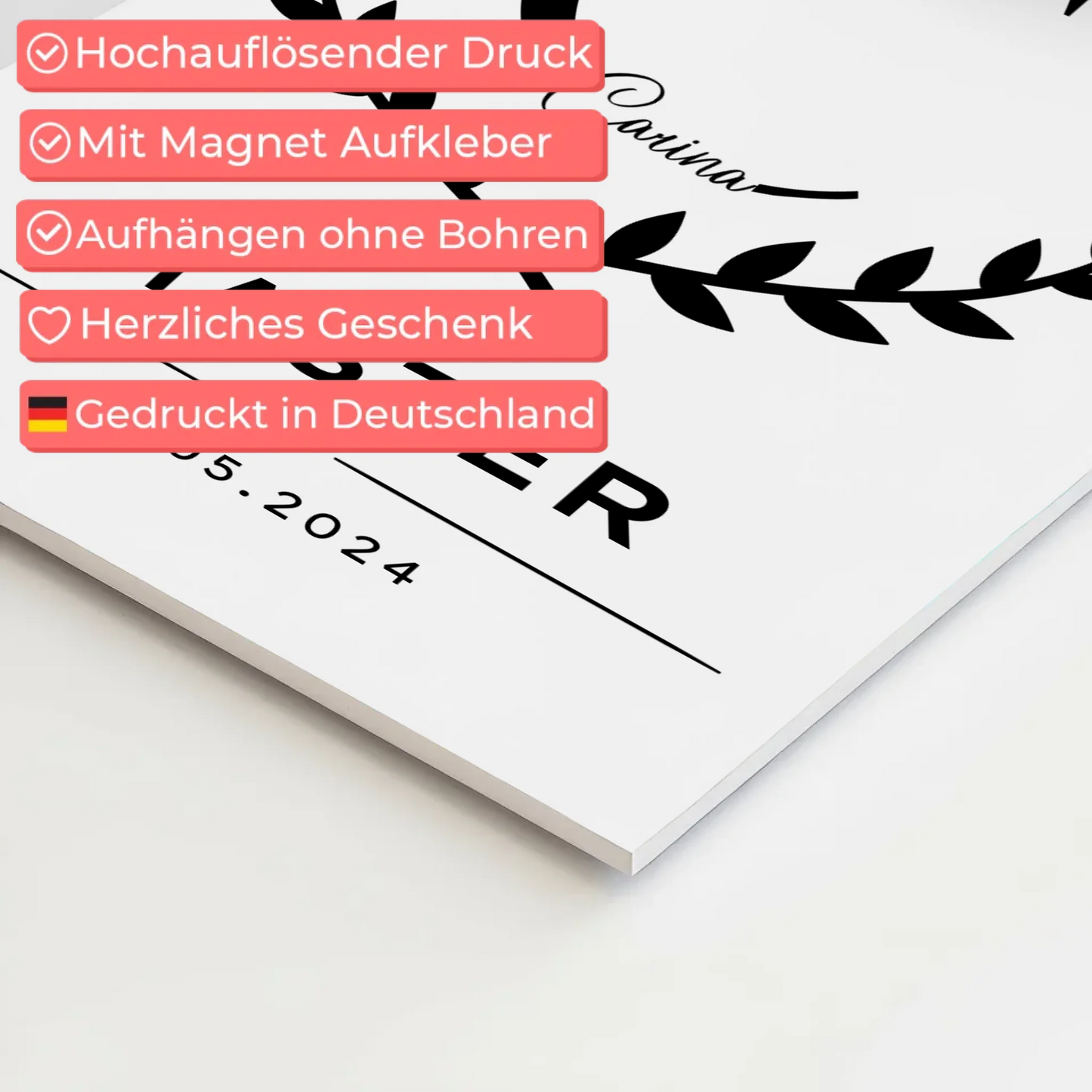 Fotoboard Magnet Poster Geschenk Masterabschluss Masterand