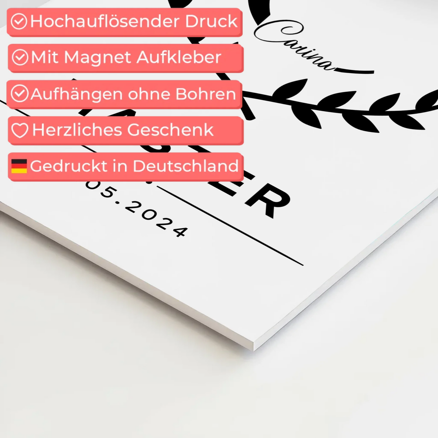 Fotoboard Magnet Poster Geschenk Masterabschluss Masterand