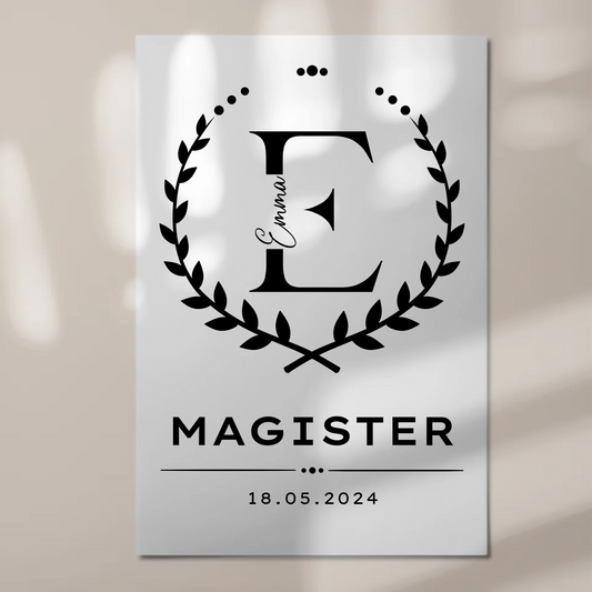 Fotoboard Magnet Wandbild Geschenk zum Magisterand