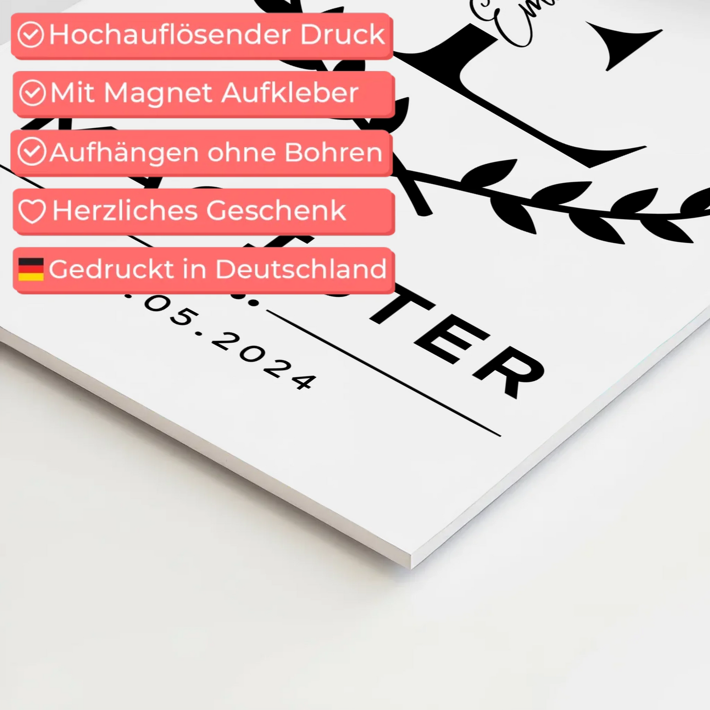 Fotoboard Magnet Wandbild Geschenk zum Magisterand