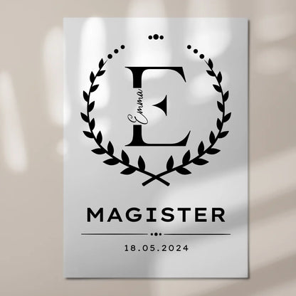 Fotoboard Magnet Wandbild Geschenk zum Magisterand