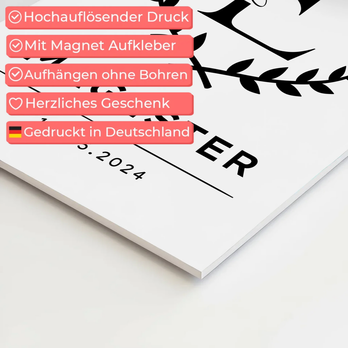 Fotoboard Magnet Wandbild Geschenk zum Magisterand