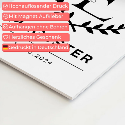 Fotoboard Magnet Wandbild Geschenk zum Magisterand