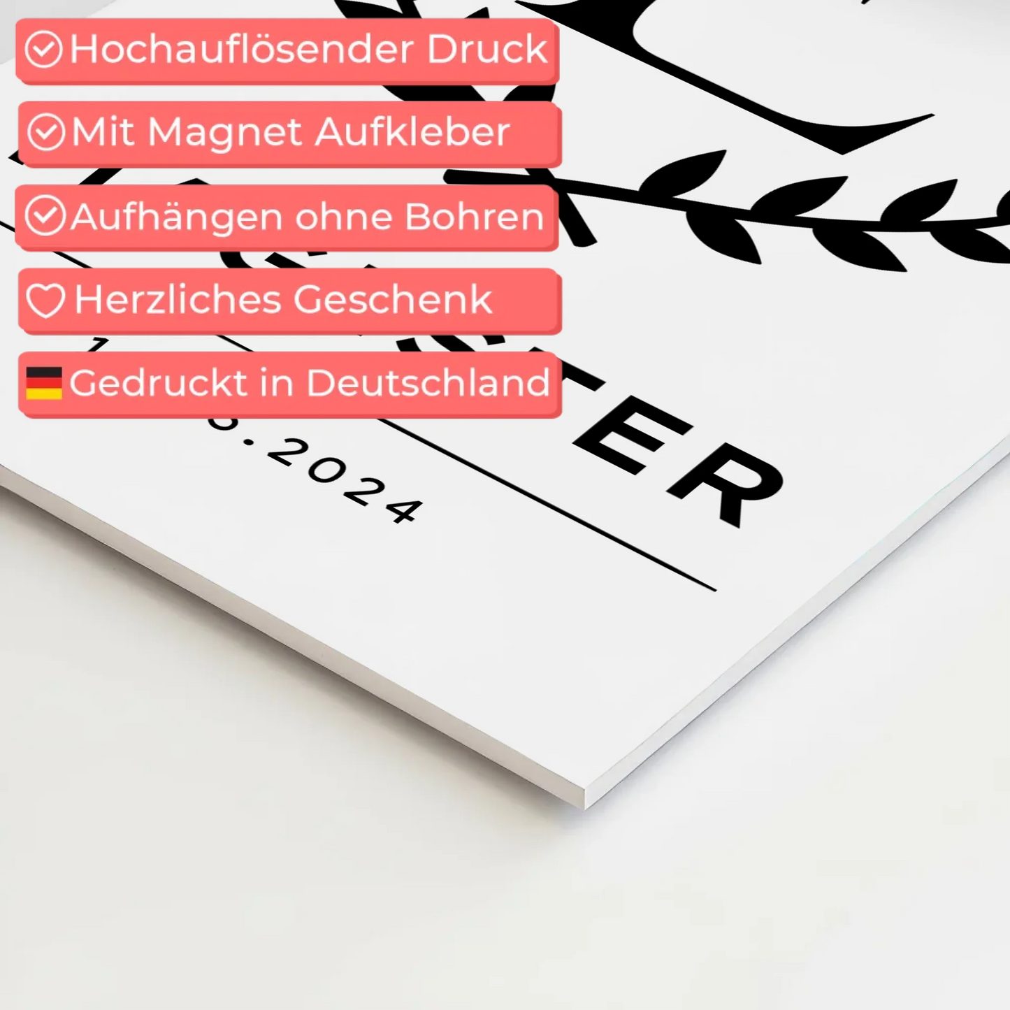 Fotoboard Magnet Wandbild Geschenk zum Magisterand