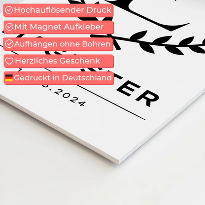 Fotoboard Magnet Wandbild Geschenk zum Magisterand