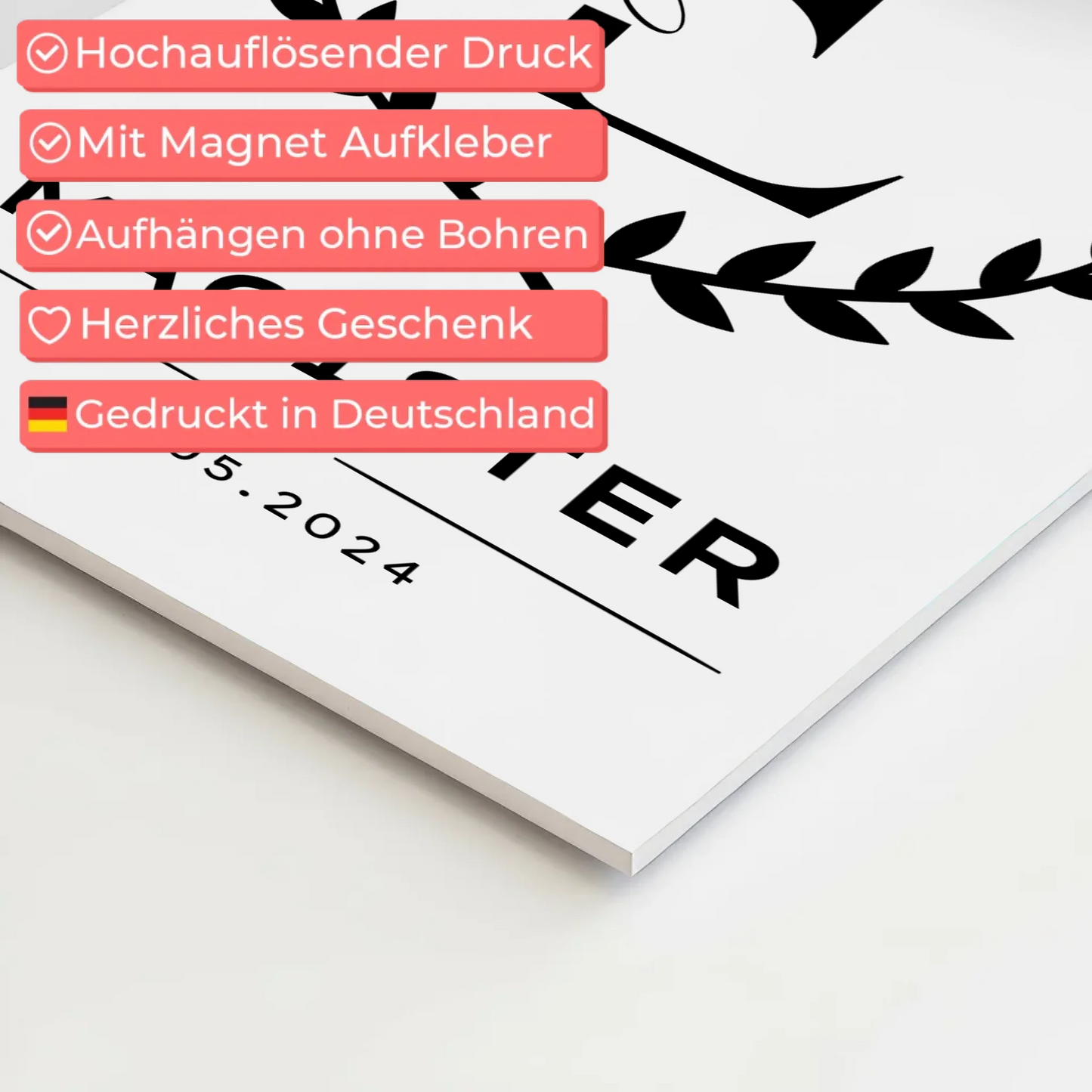 Fotoboard Magnet Wandbild Geschenk zum Magisterand