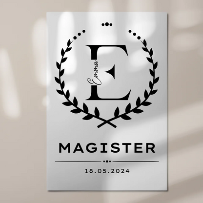 Fotoboard Magnet Wandbild Geschenk zum Magisterand