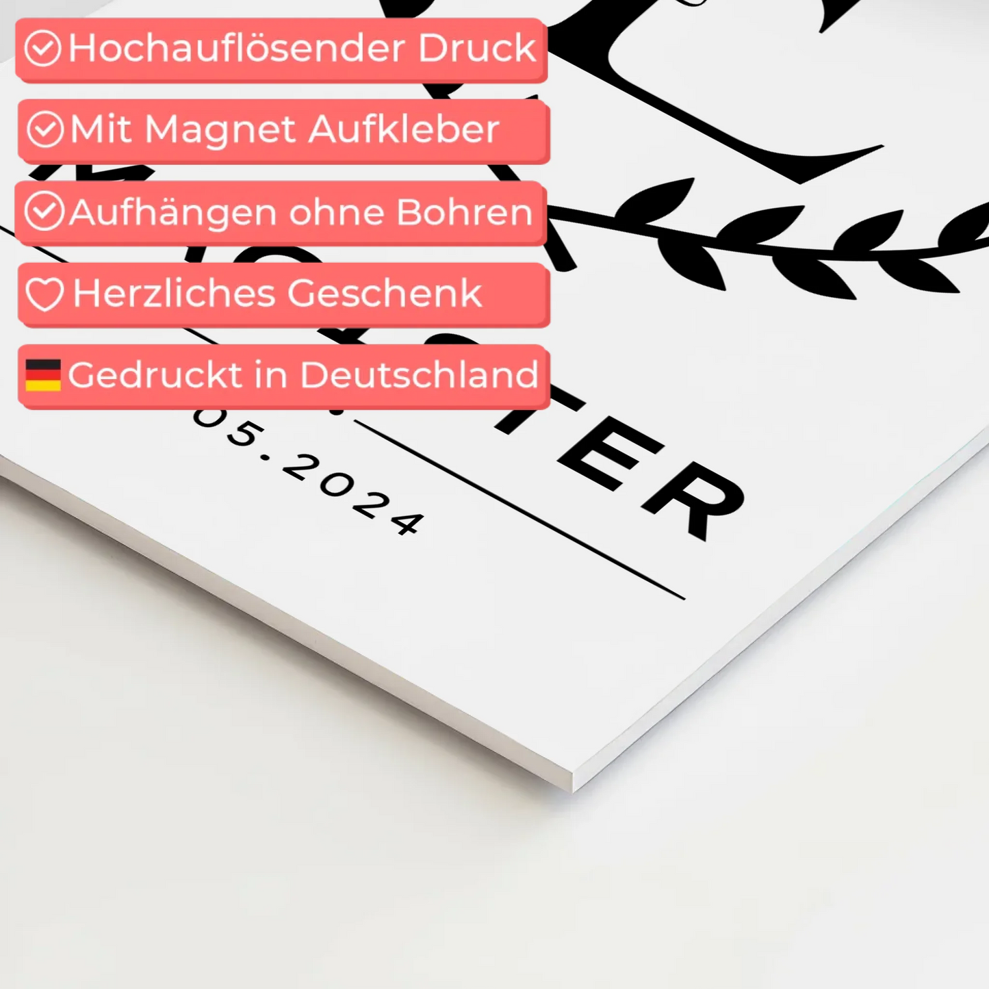 Fotoboard Magnet Wandbild Geschenk zum Magisterand