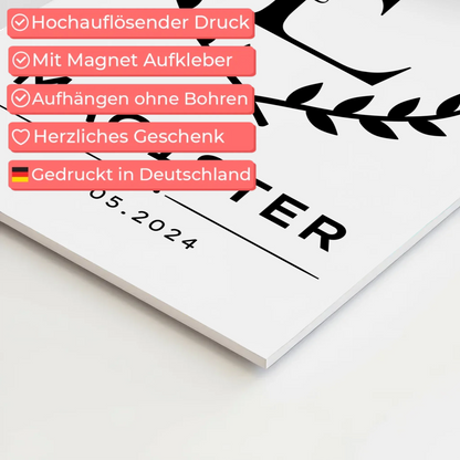 Fotoboard Magnet Wandbild Geschenk zum Magisterand