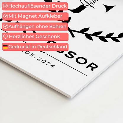 Magnet Wandbild Fotoboard Geschenk Professor