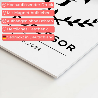 Magnet Wandbild Fotoboard Geschenk Professor