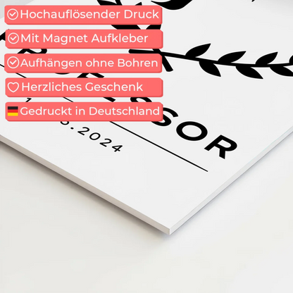 Magnet Wandbild Fotoboard Geschenk Professor