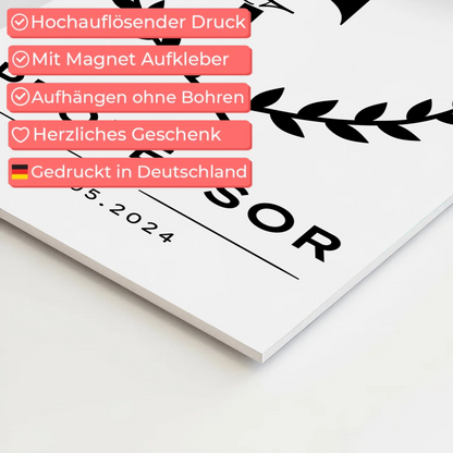 Magnet Wandbild Fotoboard Geschenk Professor