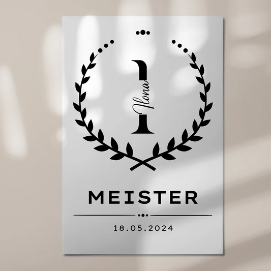Fotoboard Magnetisch Geschenk zur Meisterprüfung Meister