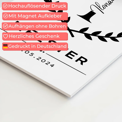 Fotoboard Magnetisch Geschenk zur Meisterprüfung Meister