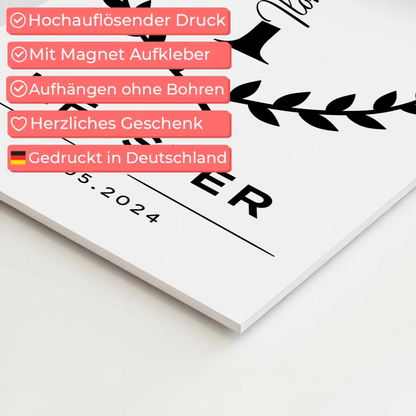 Fotoboard Magnetisch Geschenk zur Meisterprüfung Meister