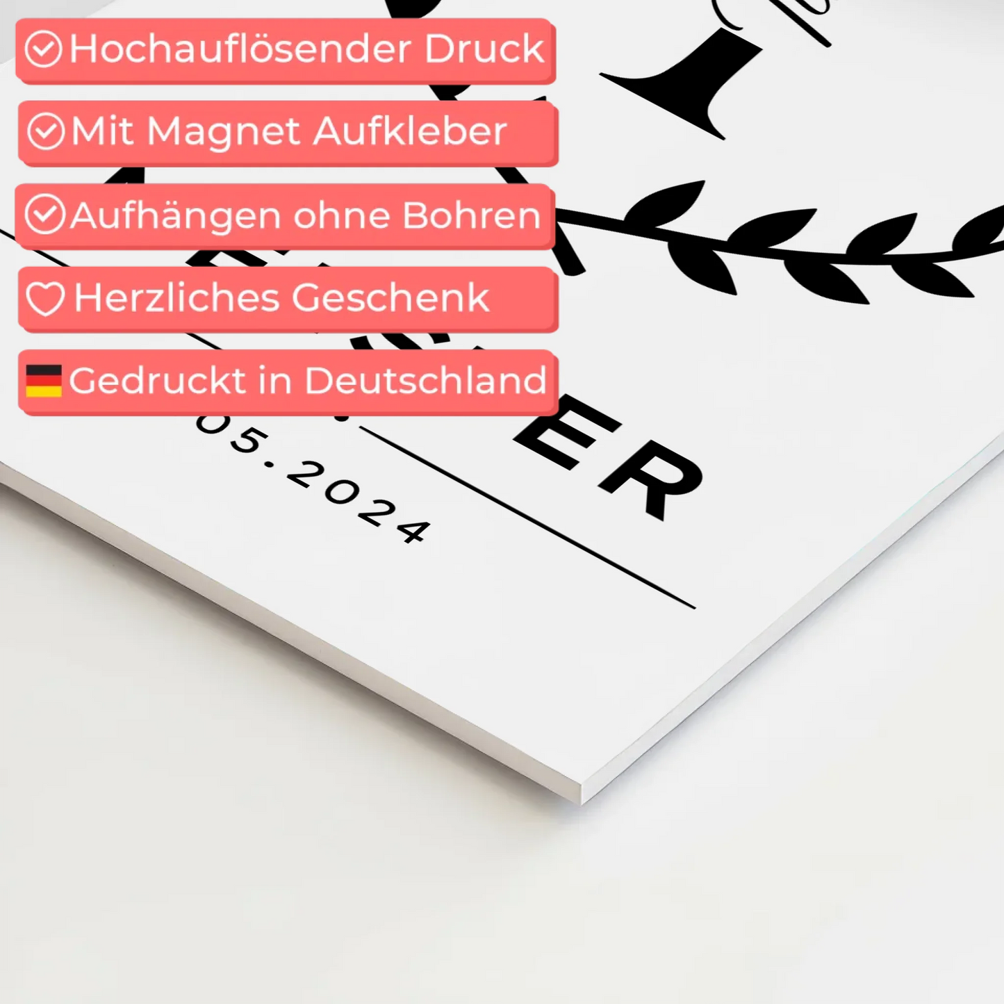 Fotoboard Magnetisch Geschenk zur Meisterprüfung Meister