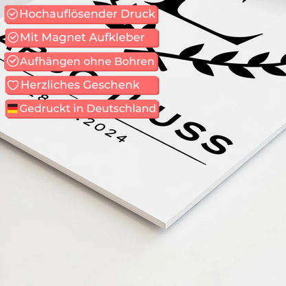 Fotoboard Magnet Poster Geschenk Zum Abschluss Ausbildung Abschluss Wunschtext