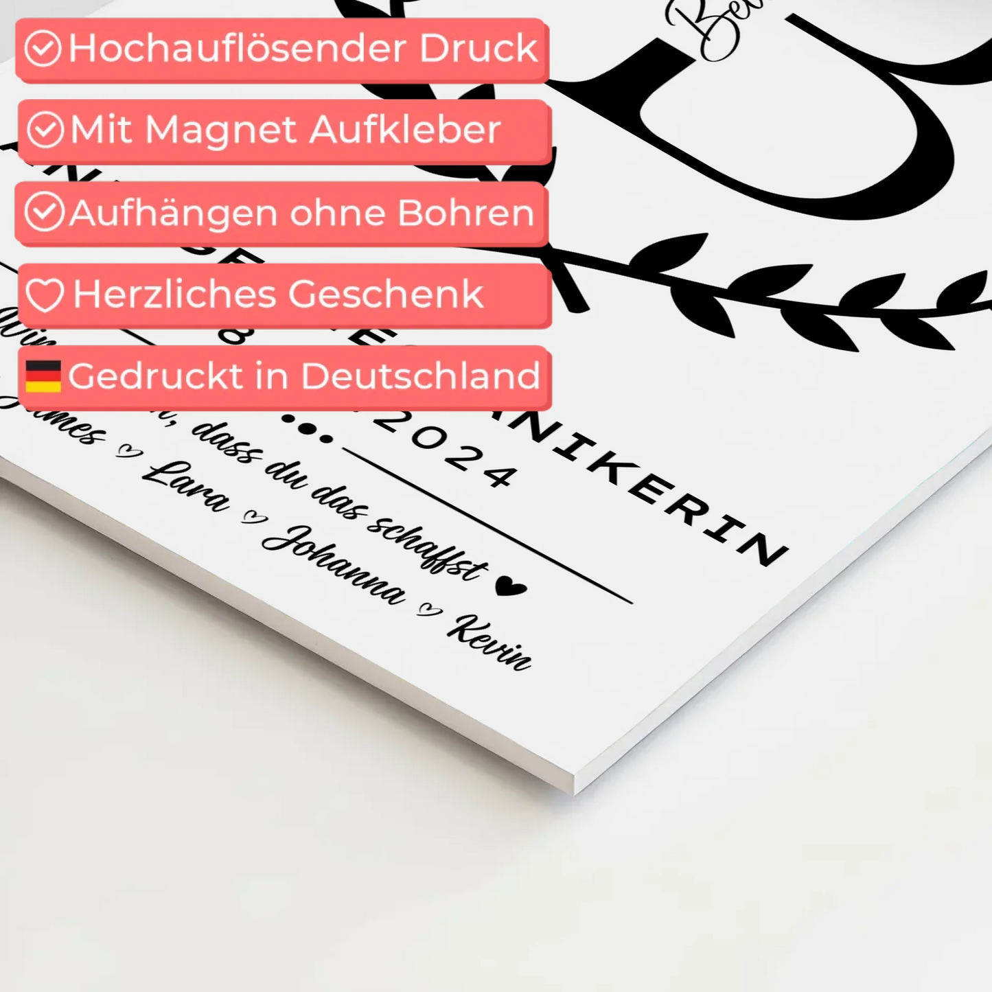 Ausbildungsabschluss Geschenk Anlagenmechanikerin Fotoboard Magnet Poster