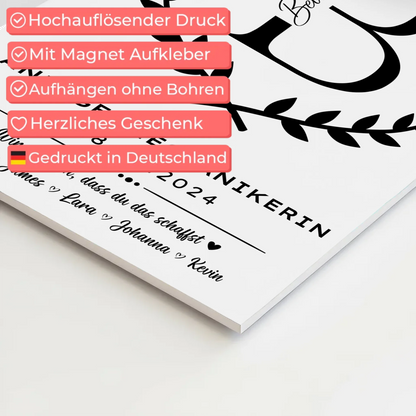 Ausbildungsabschluss Geschenk Anlagenmechanikerin Fotoboard Magnet Poster