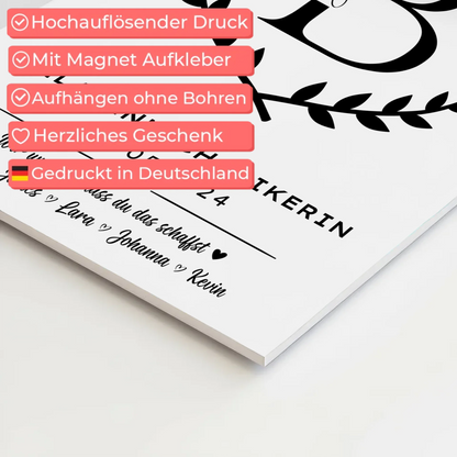 Ausbildungsabschluss Geschenk Anlagenmechanikerin Fotoboard Magnet Poster