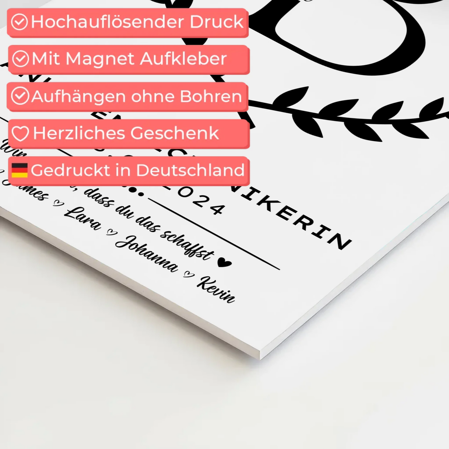 Ausbildungsabschluss Geschenk Anlagenmechanikerin Fotoboard Magnet Poster