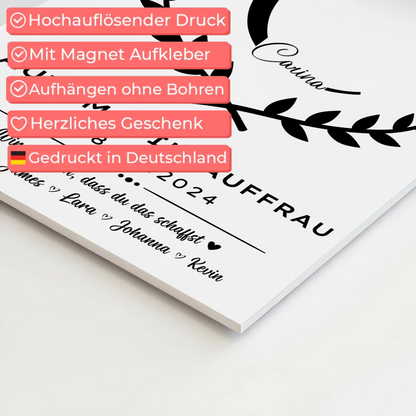 Geschenk Zum Abschluss Ausbildung Automobilkauffrau Fotoboard Magnetisch