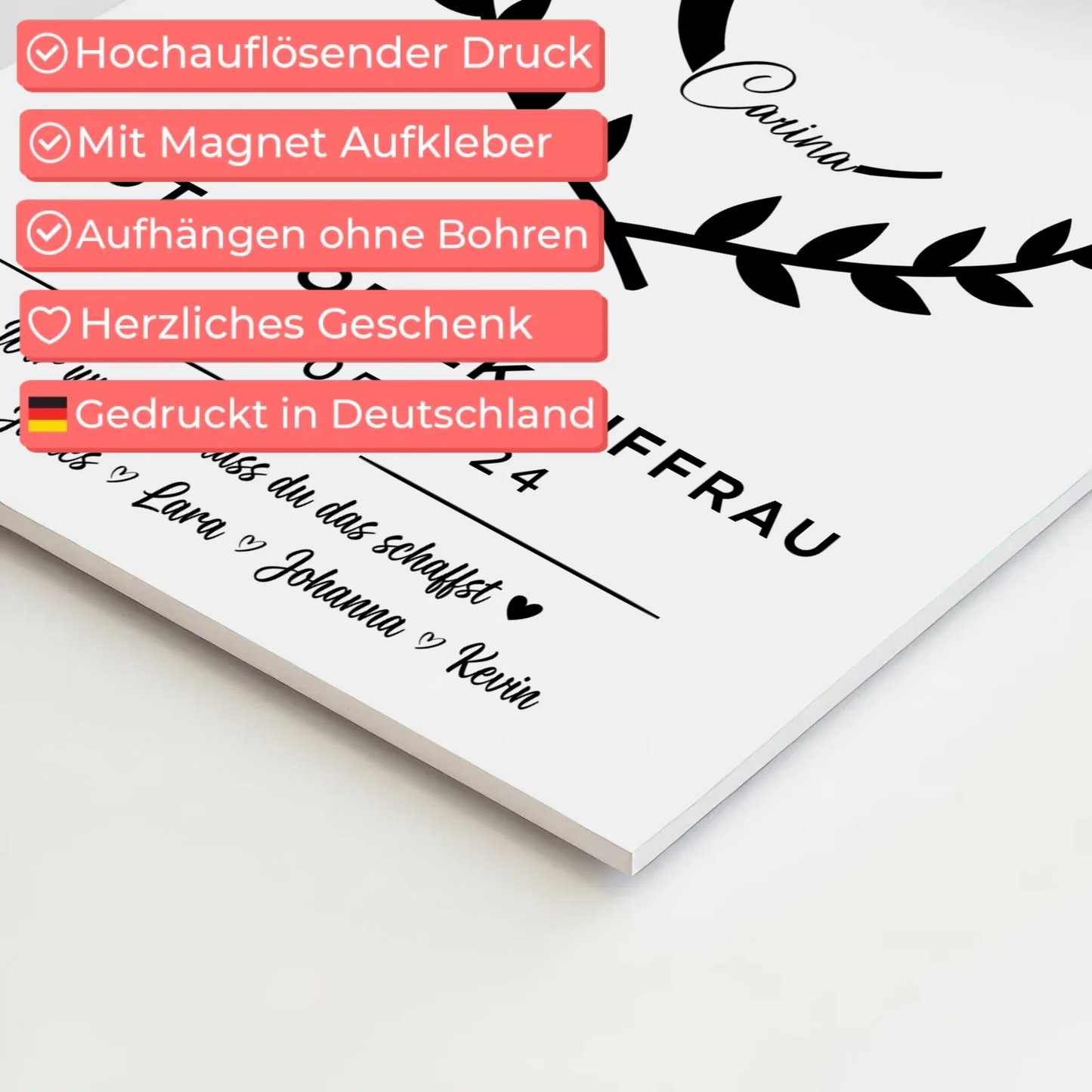 Geschenk Zum Abschluss Ausbildung Automobilkauffrau Fotoboard Magnetisch