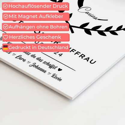 Geschenk Zum Abschluss Ausbildung Automobilkauffrau Fotoboard Magnetisch