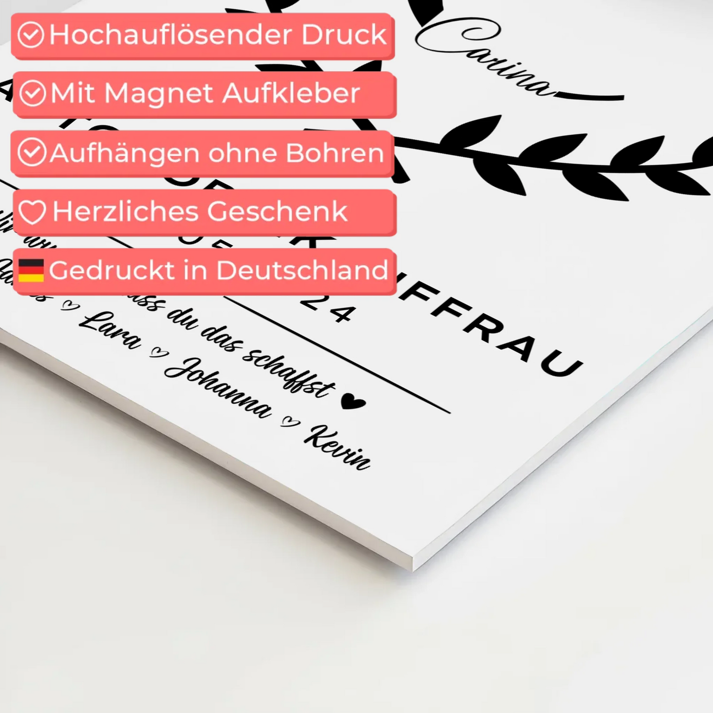 Geschenk Zum Abschluss Ausbildung Automobilkauffrau Fotoboard Magnetisch