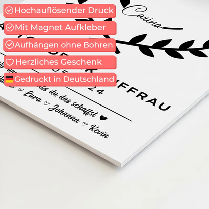 Geschenk Zum Abschluss Ausbildung Automobilkauffrau Fotoboard Magnetisch