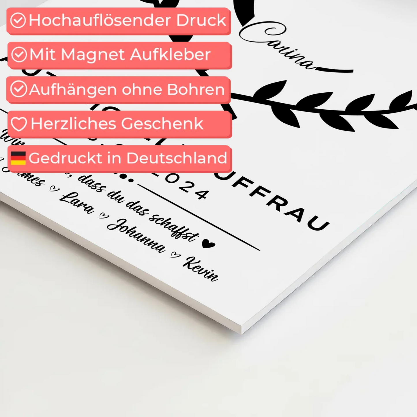 Geschenk Zum Abschluss Ausbildung Automobilkauffrau Fotoboard Magnetisch