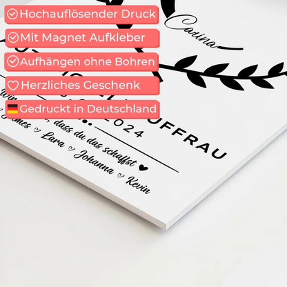 Geschenk Zum Abschluss Ausbildung Automobilkauffrau Fotoboard Magnetisch