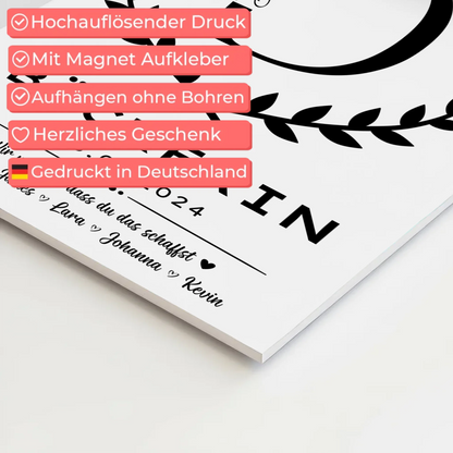 Geschenk Abschluss Ausbildung Bäckerin Fotoboard Magnet Poster