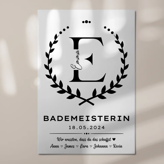 Ausbildungsabschluss Geschenk Bademeisterin Magnet Fotoboard