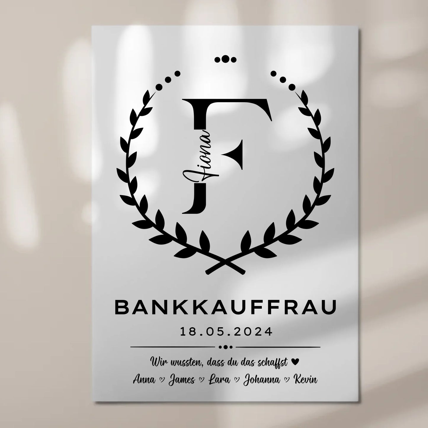 Geschenk Zum Abschluss Ausbildung Bankkauffrau Fotoboard Magnet Wandbild