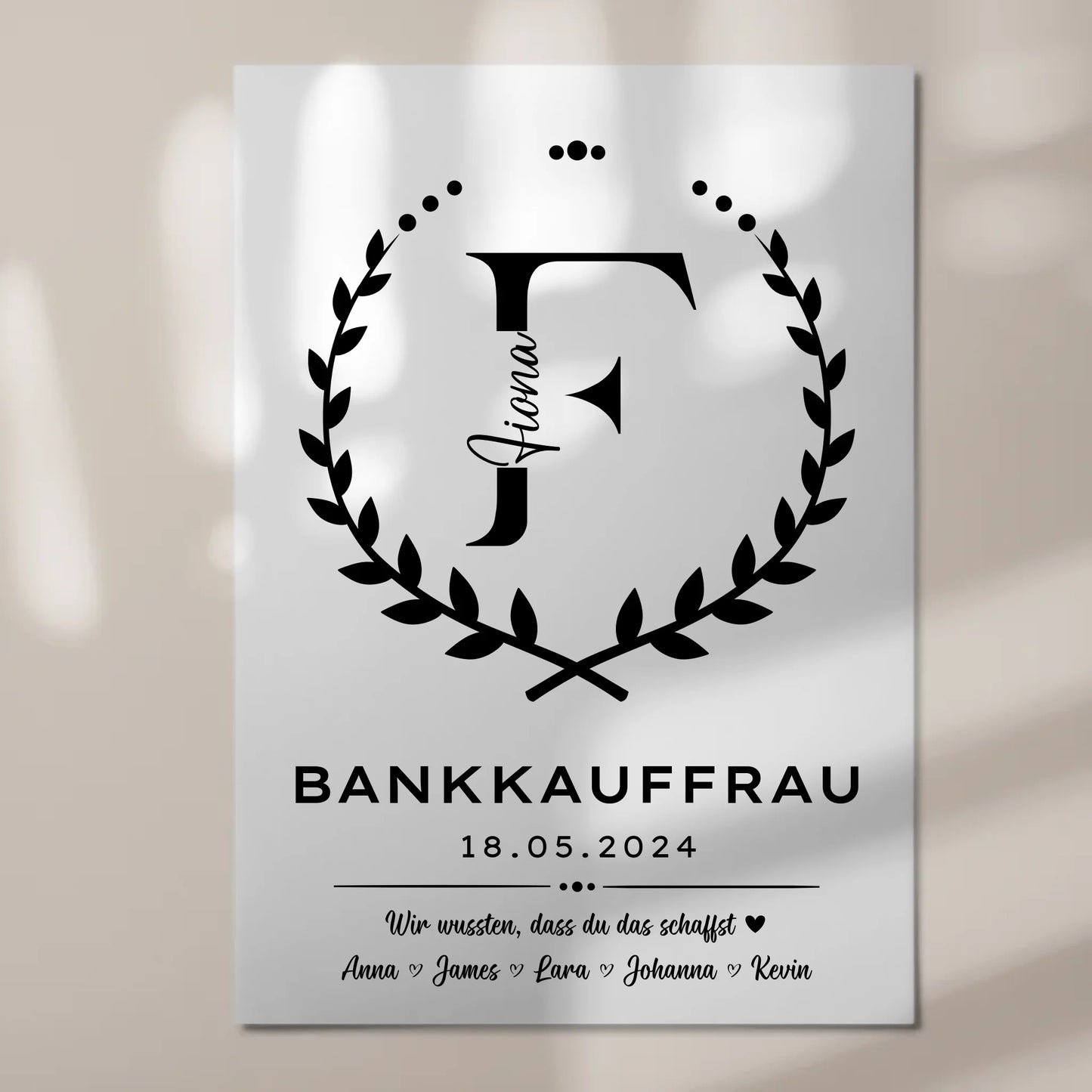 Geschenk Zum Abschluss Ausbildung Bankkauffrau Fotoboard Magnet Wandbild