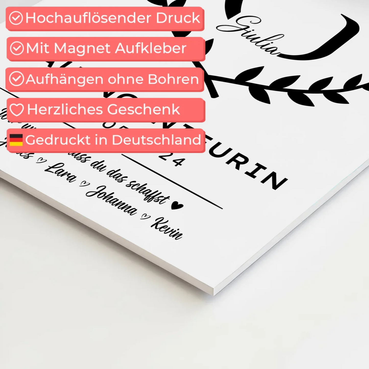 Geschenk Abschluss Ausbildung Bauingenieurin Magnet Wandbild Fotoboard