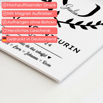 Geschenk Abschluss Ausbildung Bauingenieurin Magnet Wandbild Fotoboard