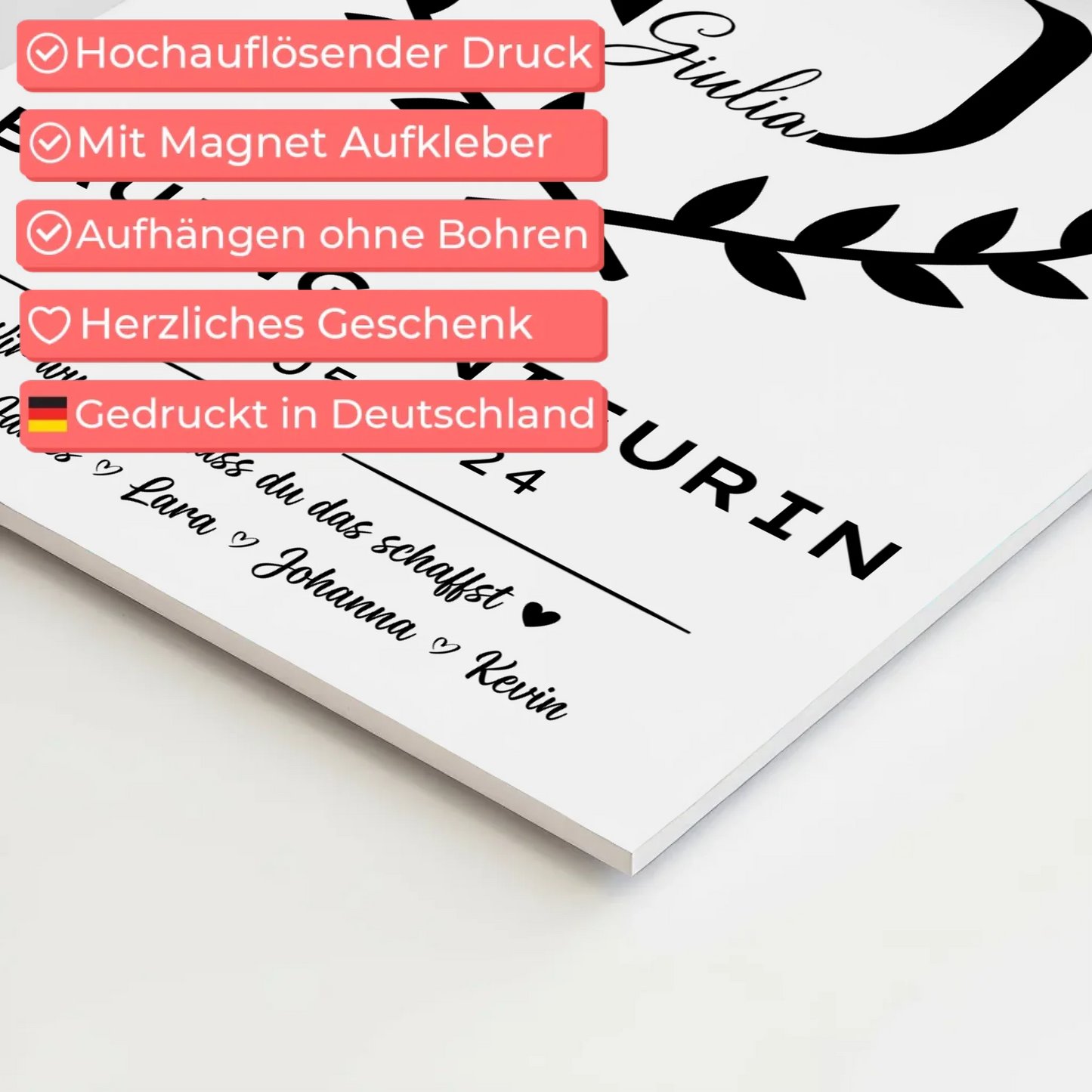 Geschenk Abschluss Ausbildung Bauingenieurin Magnet Wandbild Fotoboard