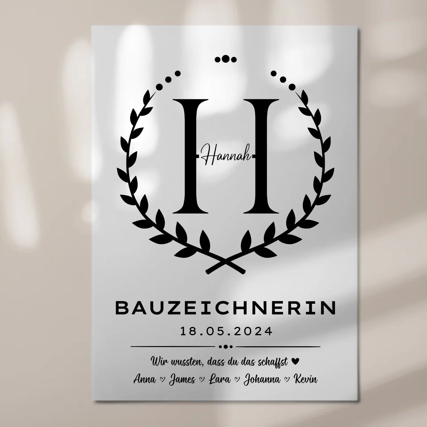 Ausbildungsabschluss Geschenk Bauzeichnerin Fotoboard